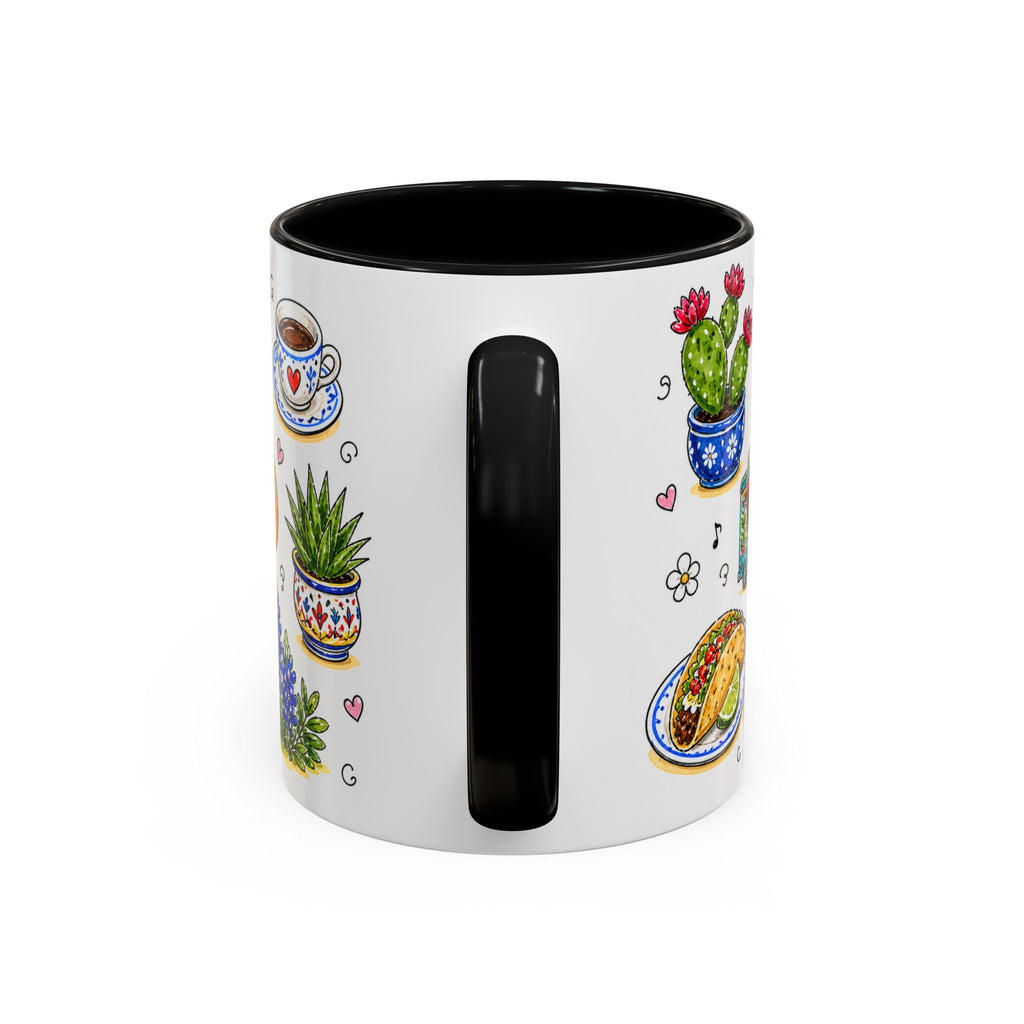 Austin Illustrated Travel Mug | City Souvenir Accent Coffee Mug | 11oz 15oz Ceramic Cup