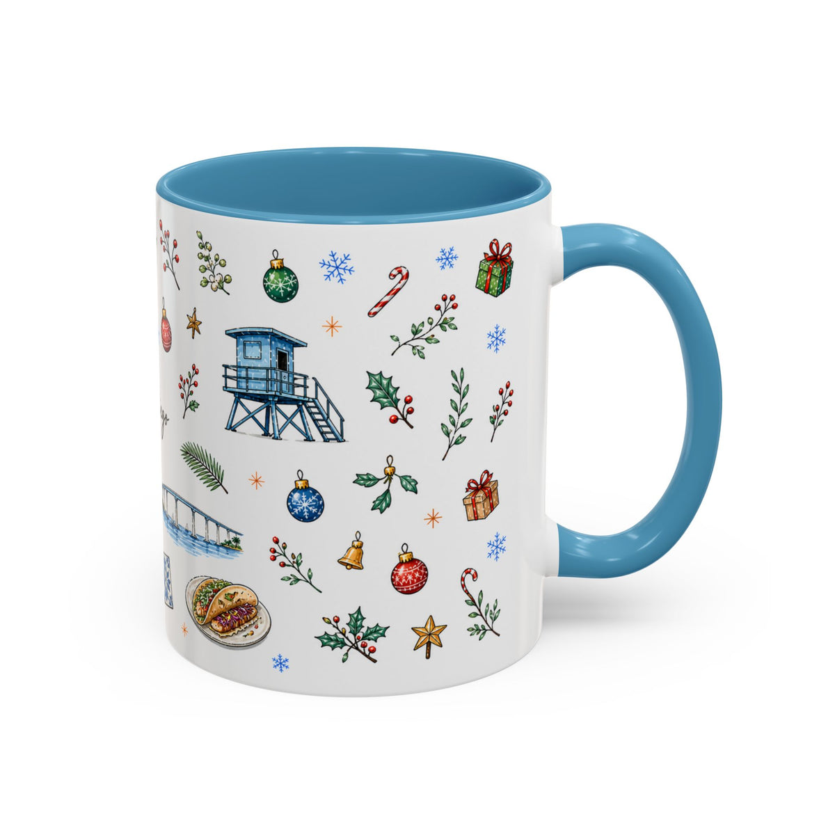 San Diego Christmas Mug | Watercolor City Souvenir, Holiday Travel Gift (11oz/15oz)