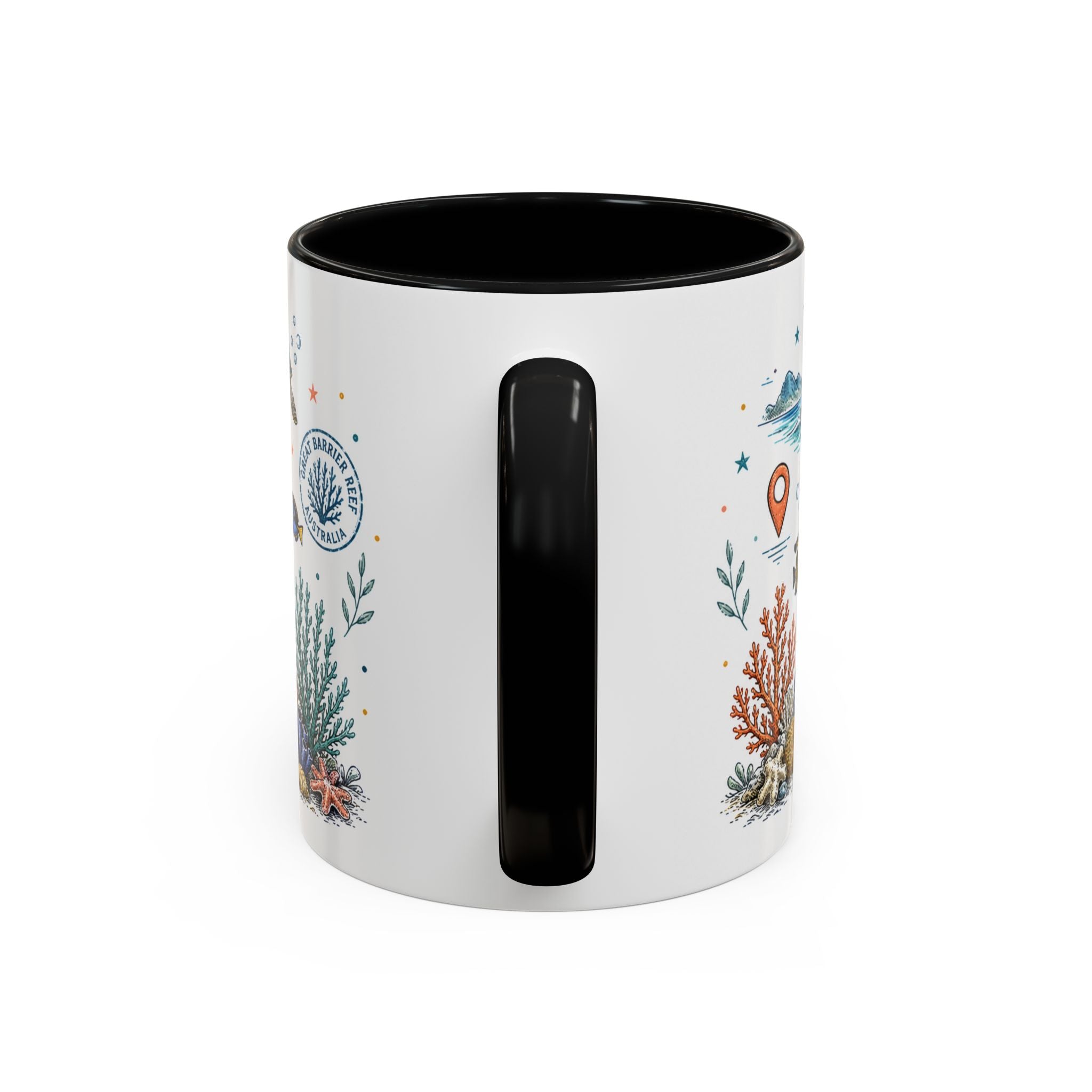 Great Barrier Reef Coffee Mug | Travel Destination Souvenir Gift | Accent Color Ceramic 11oz 15oz