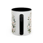 Massachusetts State Map Mug | Coastal Scene, Botanical Accents (11oz, 15oz)