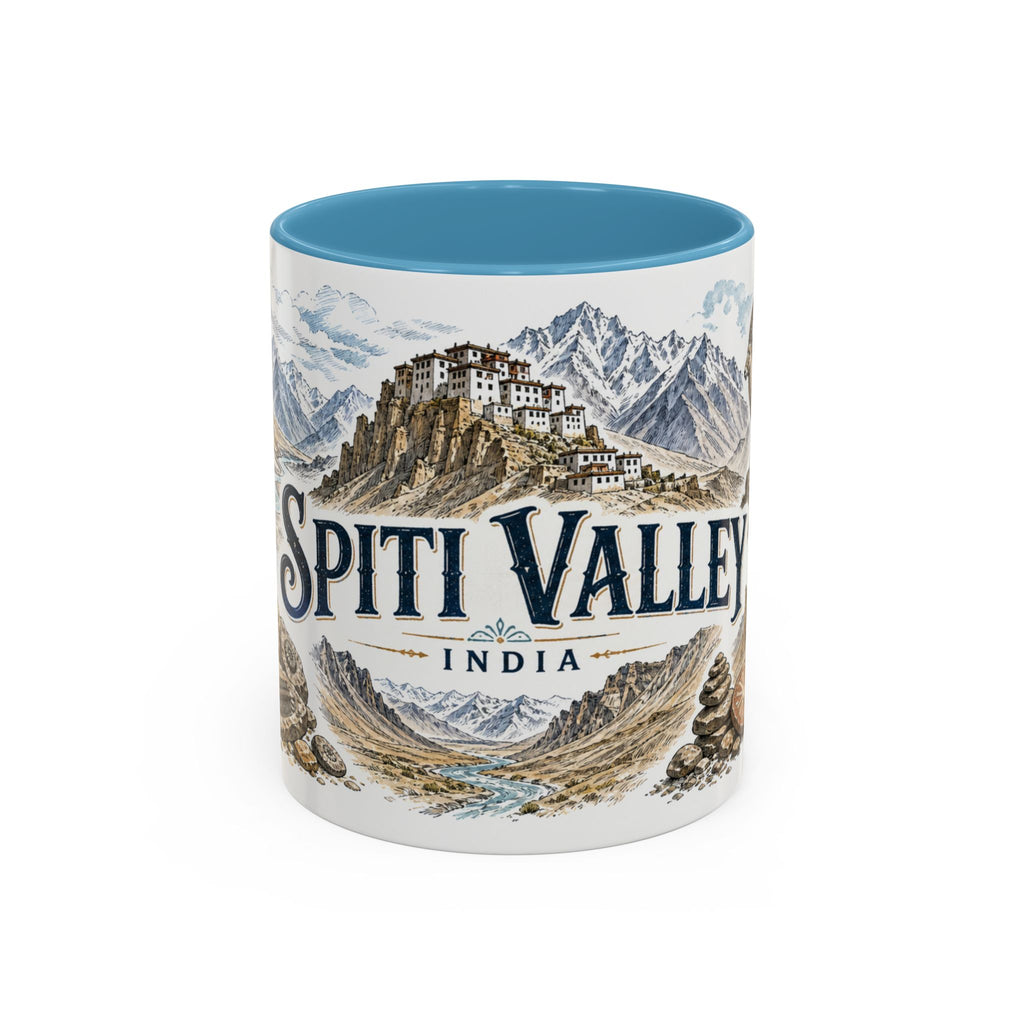 Spiti Valley Mug, India Travel Souvenir, Bucket List Gift, Accent Ceramic Coffee Mug 11oz 15oz