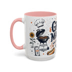 Grill Master Coffee Mug | Father's Day Gift for Dad | Accent Color Ceramic 11oz 15oz