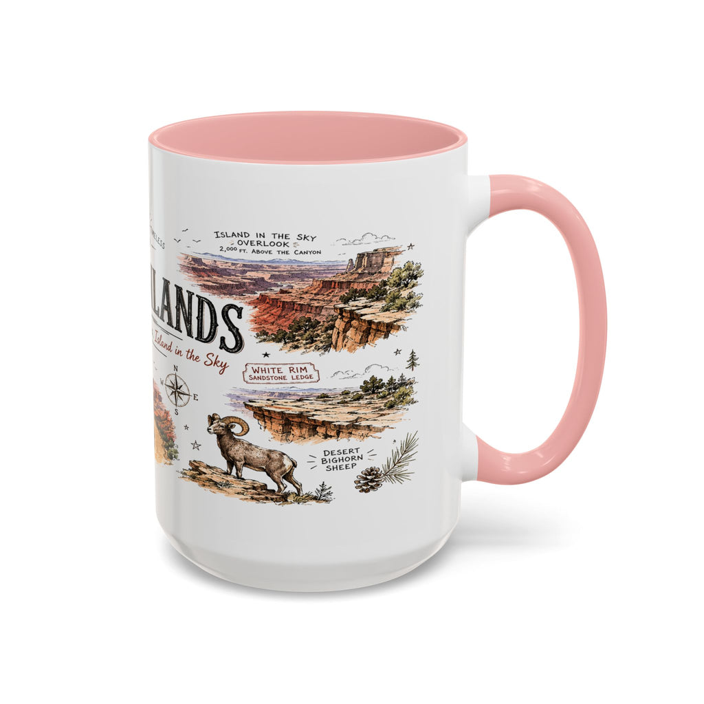 Canyonlands National Park Coffee Mug | Utah Red Rock Desert River Gift | Accent Color Ceramic 11oz 15oz