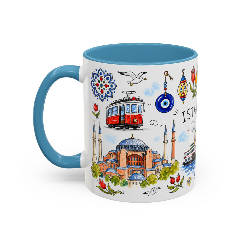Istanbul Travel Mug | European City Souvenir Accent Coffee Mug | 11oz 15oz Ceramic Cup