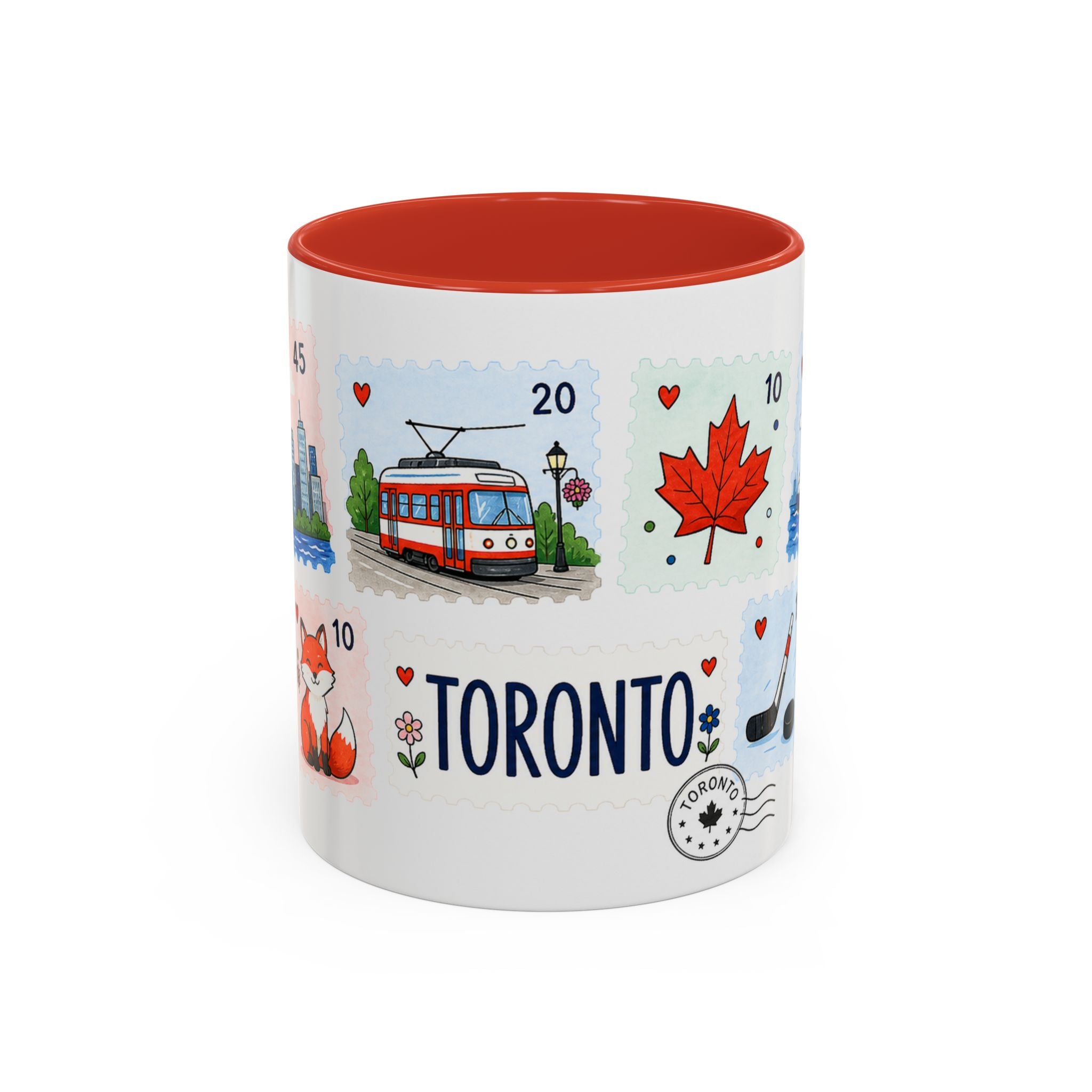 Toronto Coffee Mug | Postage Stamp Collage Mug | Travel Souvenir Accent Cup 11oz 15oz