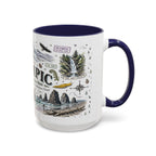 Olympic Coffee Mug | National Park Hiking Rainforest Gift | Accent Color Ceramic 11oz 15oz