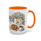 Bucharest Coffee Mug | Romania Travel Souvenir | Vintage Illustrated City Gift | 11 oz 15 oz Accent Mug