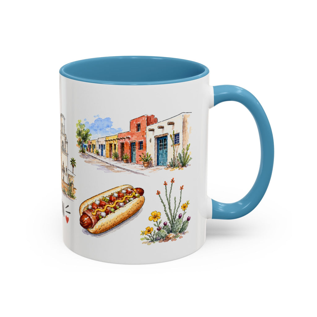 Tucson Illustrated Travel Mug | City Souvenir Accent Coffee Mug | 11oz 15oz Ceramic Cup