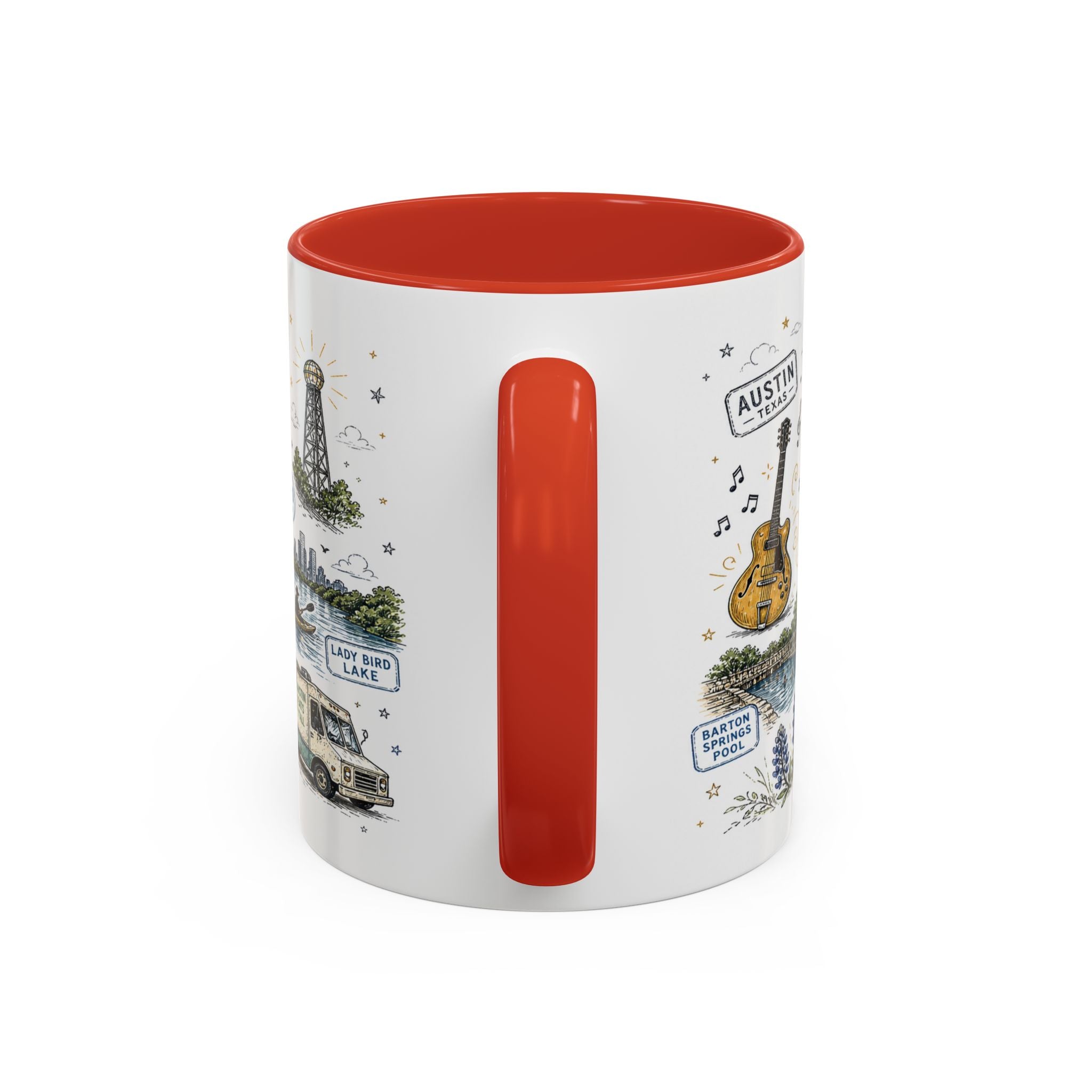 Austin Coffee Mug | Texas Souvenir City Gift | Accent Color Ceramic 11oz 15oz