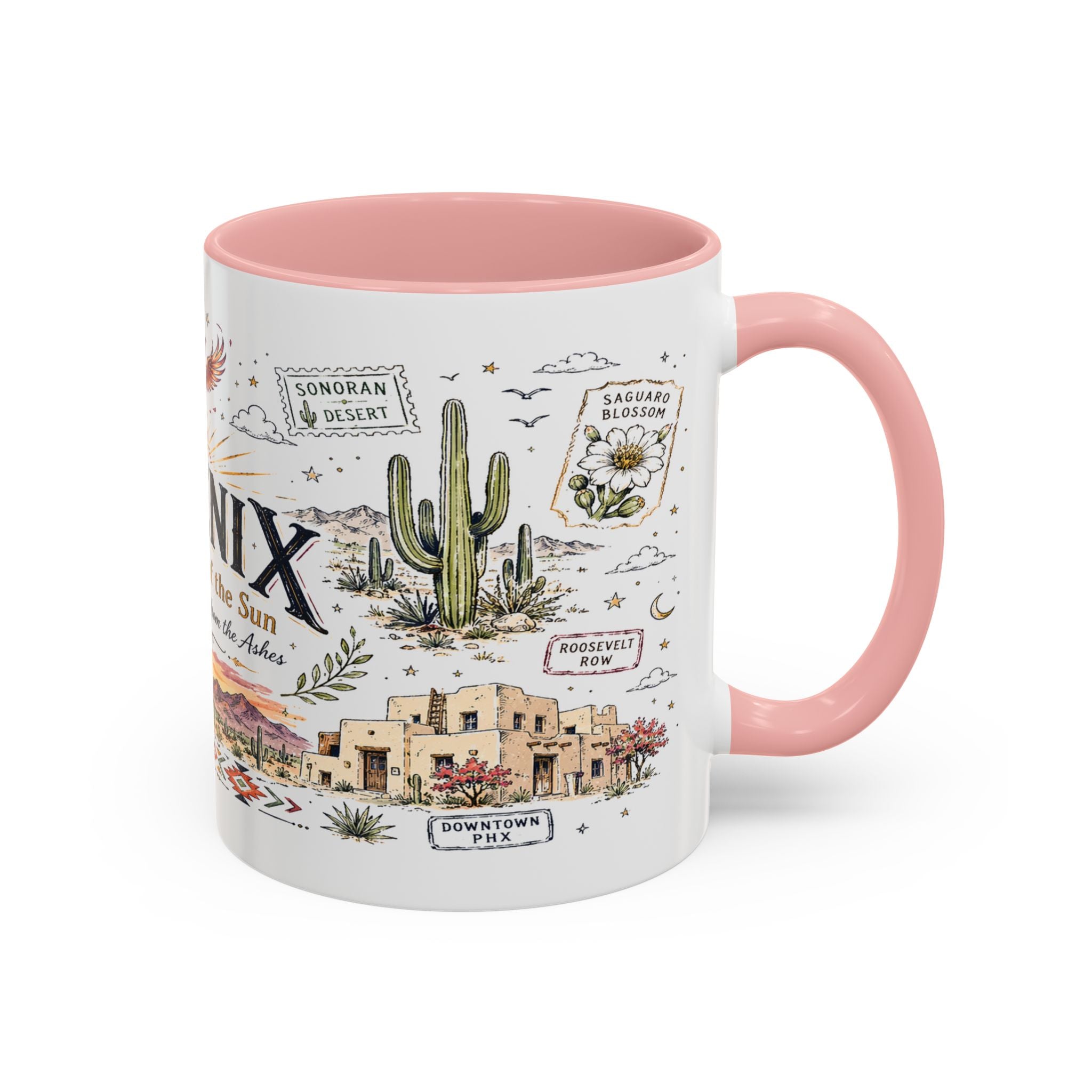 Phoenix Coffee Mug | Arizona Souvenir City Gift | Accent Color Ceramic 11oz 15oz