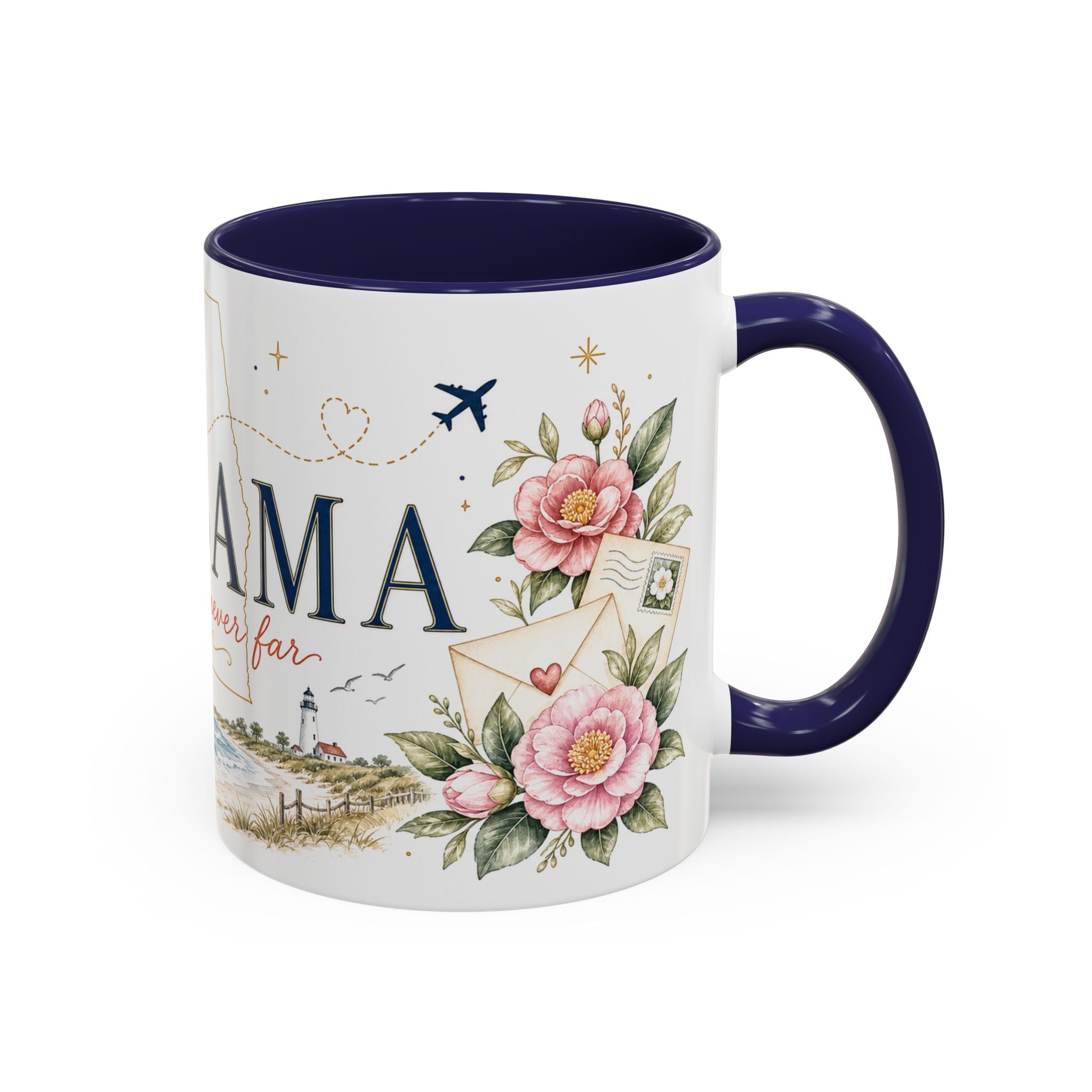 Alabama State Map Mug | Coastal Scenery, Botanical Accents, Homesick Gift