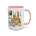 Barcelona Travel Mug | European City Souvenir Accent Coffee Mug | 11oz 15oz Ceramic Cup
