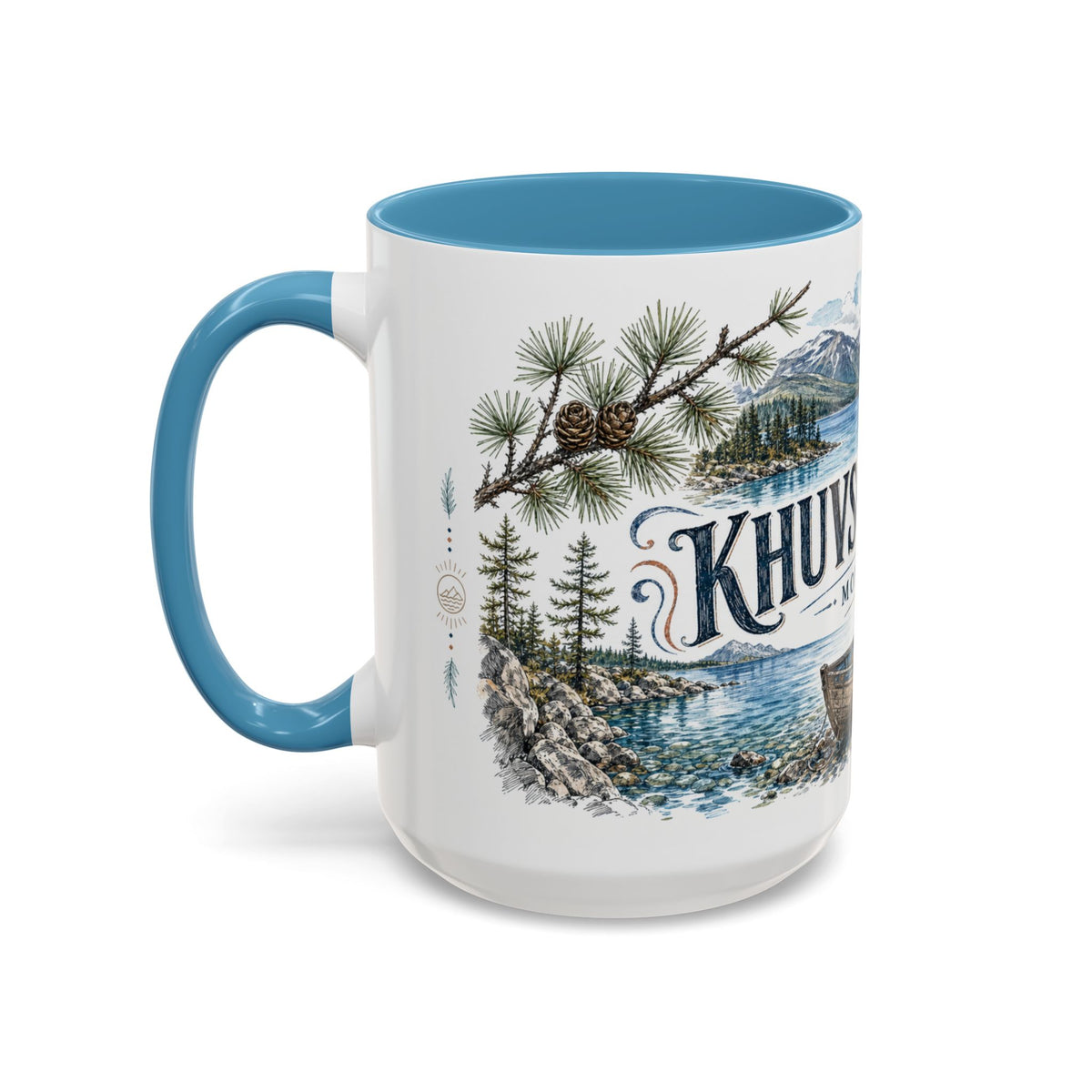 Khuvsgul Lake Mug, Mongolia Travel Souvenir, Bucket List Gift, Accent Ceramic Coffee Mug 11oz 15oz