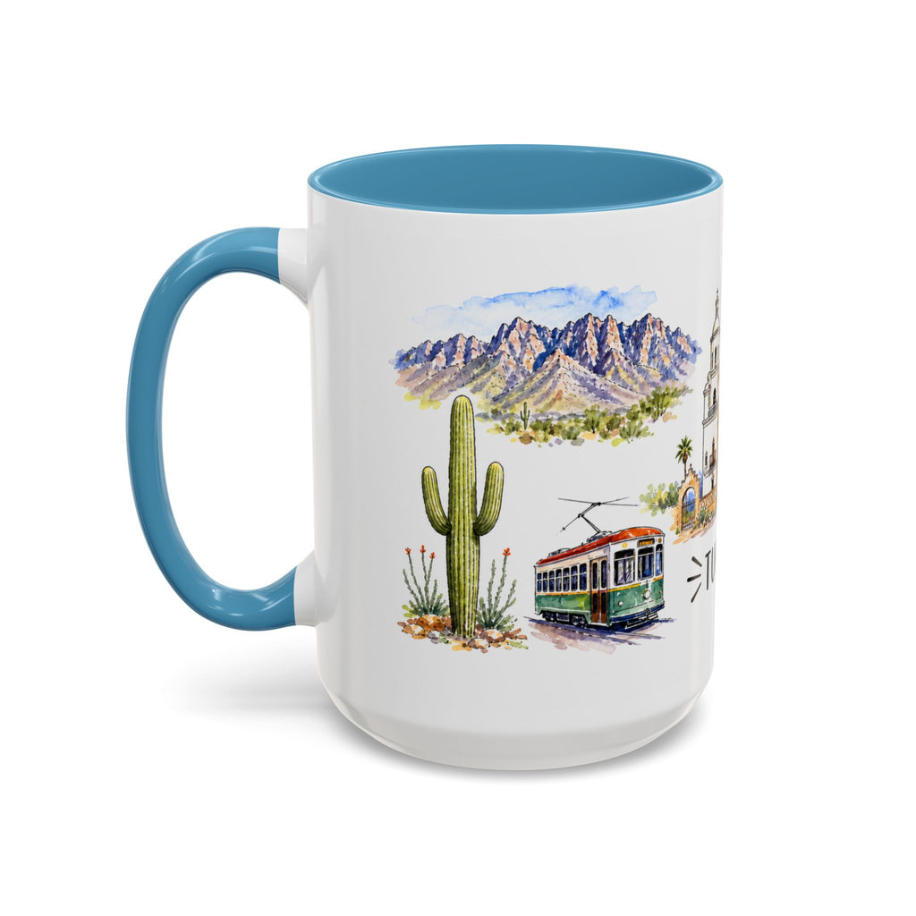 Tucson Illustrated Travel Mug | City Souvenir Accent Coffee Mug | 11oz 15oz Ceramic Cup