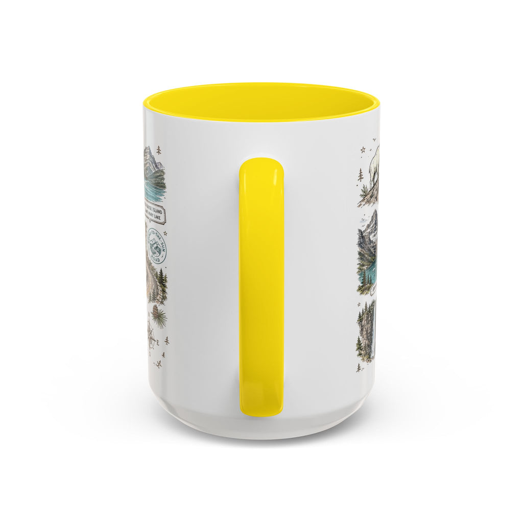 Glacier Coffee Mug | National Park Hiking Montana Gift | Accent Color Ceramic 11oz 15oz