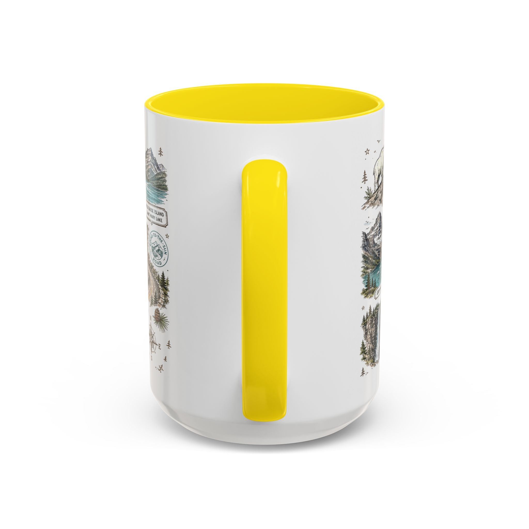 Glacier Coffee Mug | National Park Hiking Montana Gift | Accent Color Ceramic 11oz 15oz