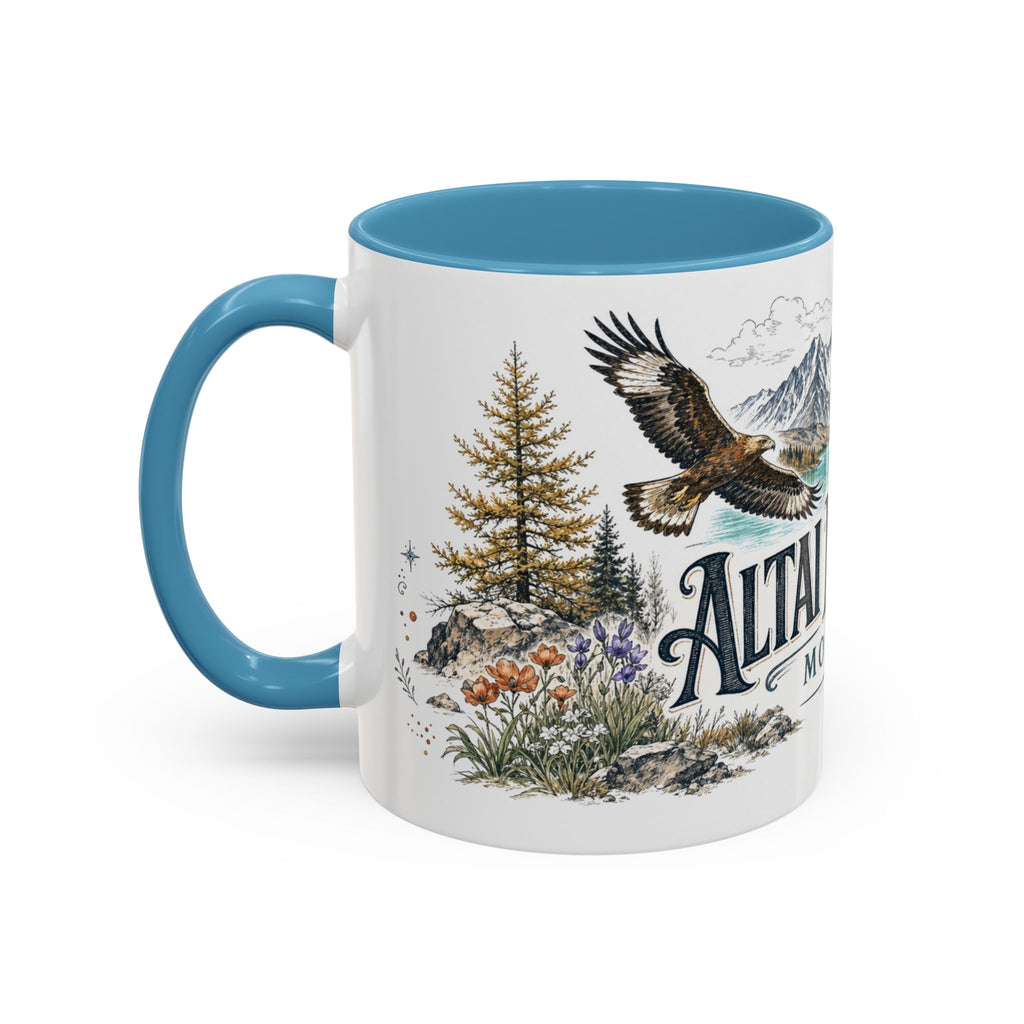 Altai Mountains Mug, Mongolia Travel Souvenir, Bucket List Gift, Accent Ceramic Coffee Mug 11oz 15oz