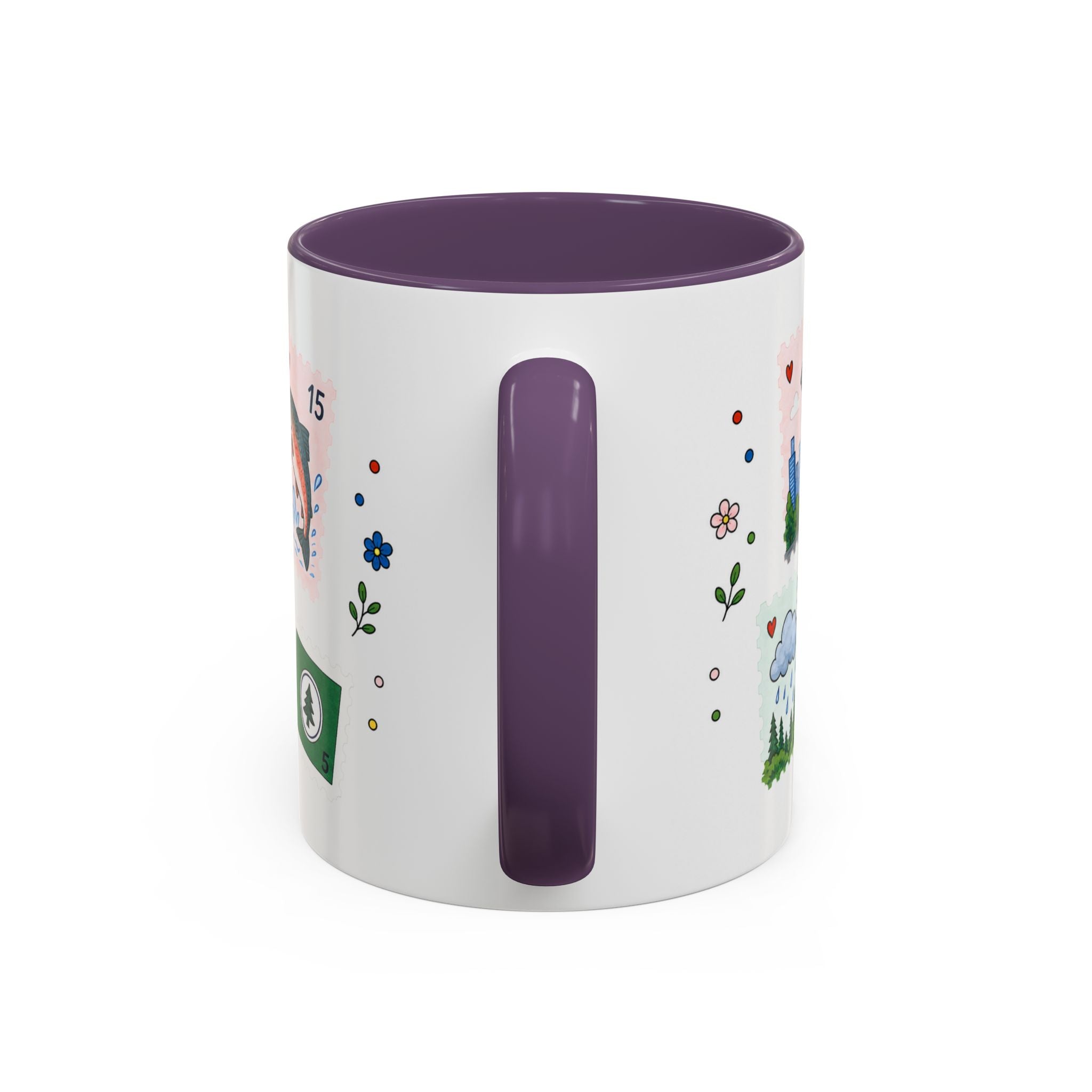 Seattle Coffee Mug | Postage Stamp Collage Mug | Travel Souvenir Accent Cup 11oz 15oz