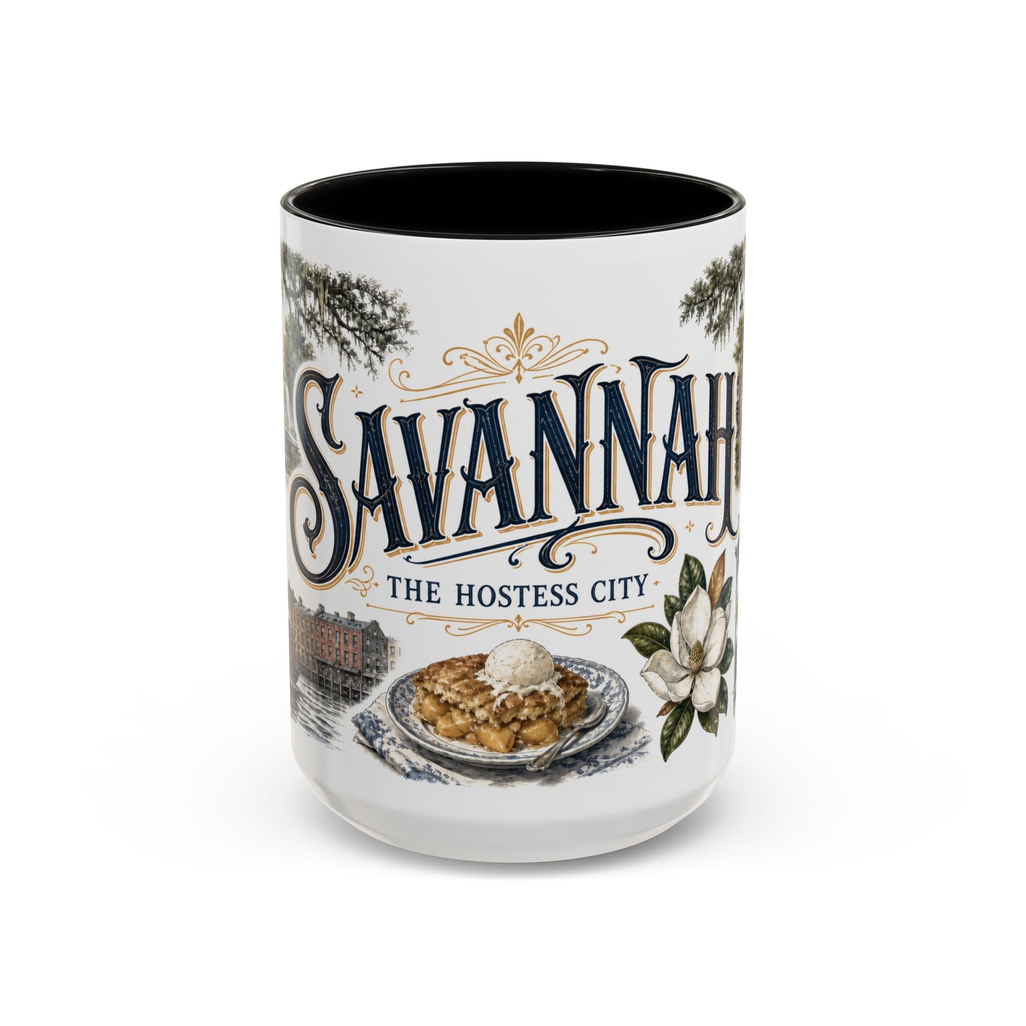 Savannah Coffee Mug | United States Travel Souvenir | Vintage Illustrated City Gift | 11 oz 15 oz Accent Mug