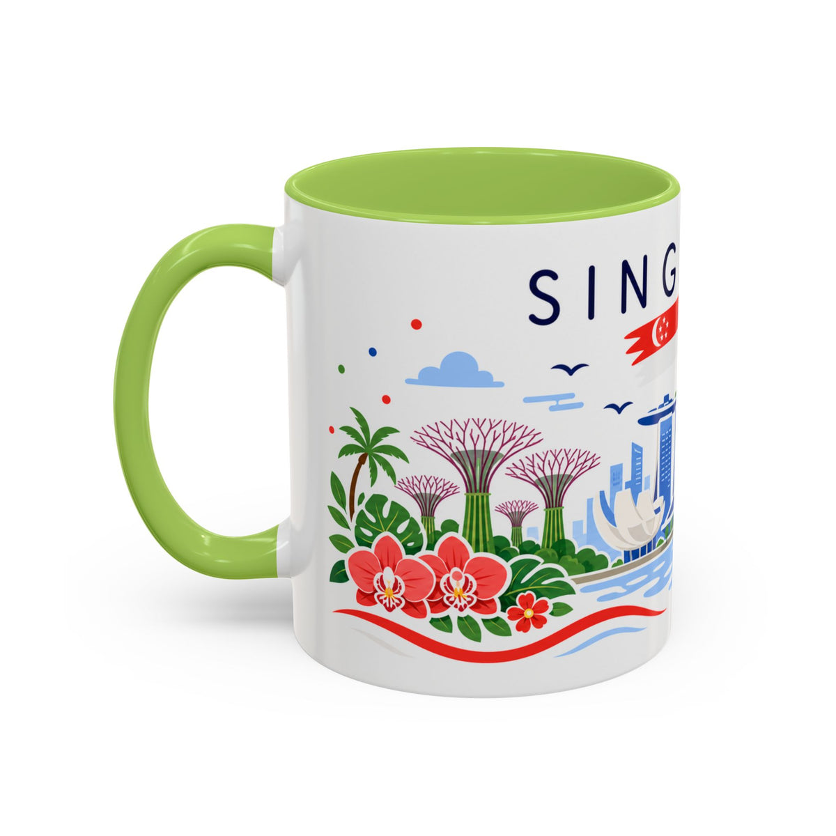 Singapore Coffee Mug | Travel Souvenir Accent Mug | Country Gift Ceramic Cup 11oz 15oz