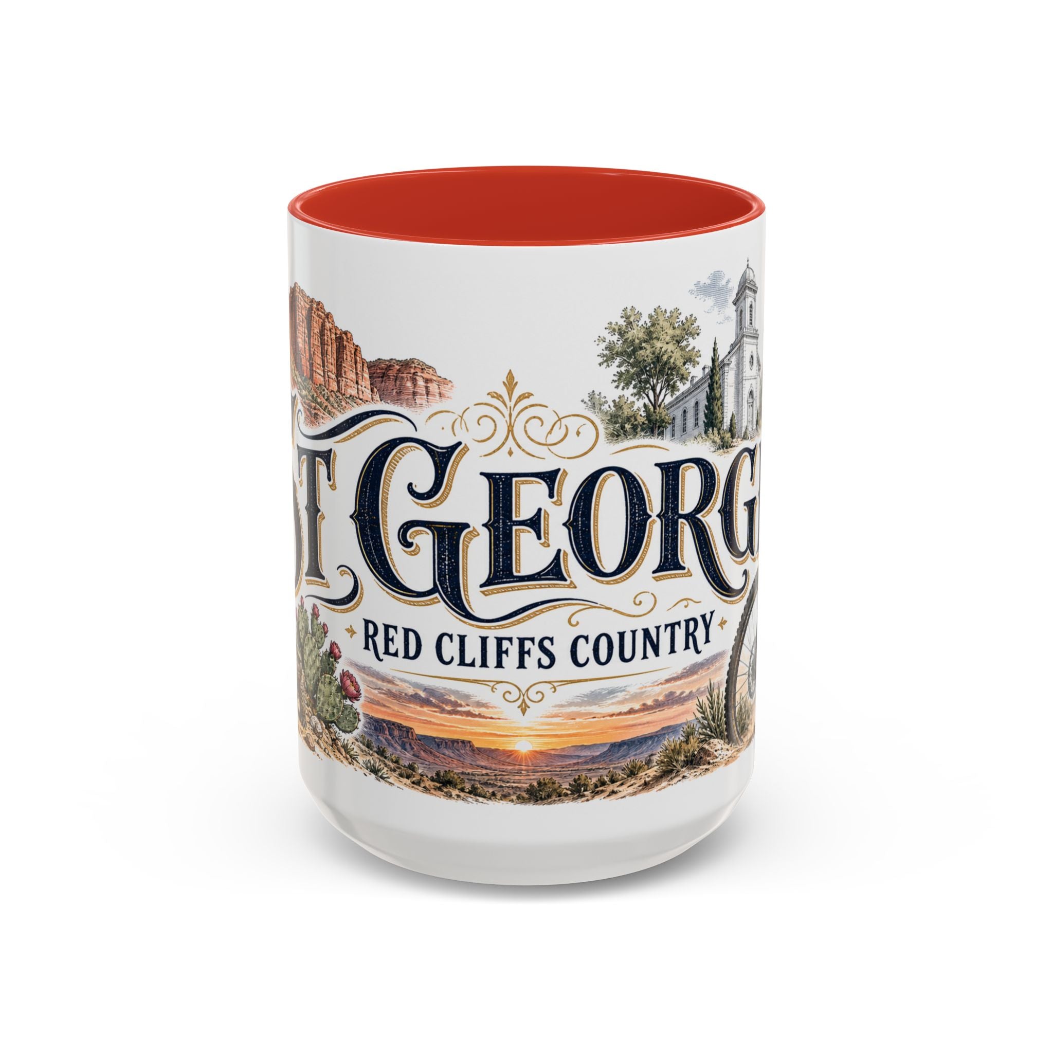 St George Coffee Mug | United States Travel Souvenir | Vintage Illustrated City Gift | 11 oz 15 oz Accent Mug