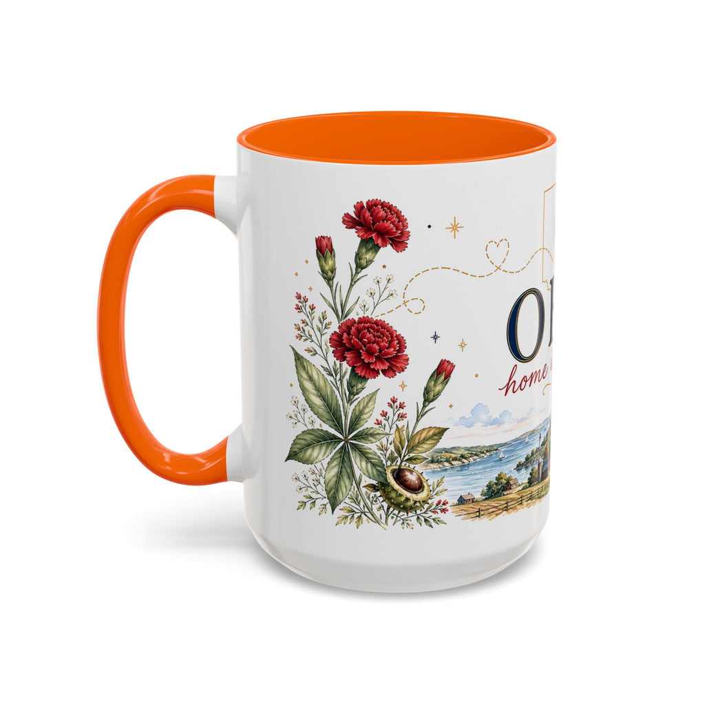 Ohio State Map Mug | Botanical Travel Sketch, Homesick Gift, Long Distance Friendship