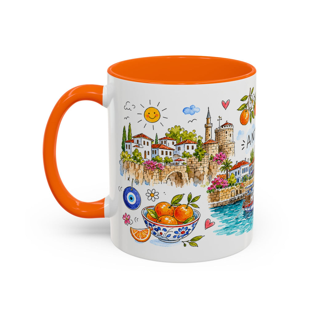 Antalya Travel Mug | European City Souvenir Accent Coffee Mug | 11oz 15oz Ceramic Cup
