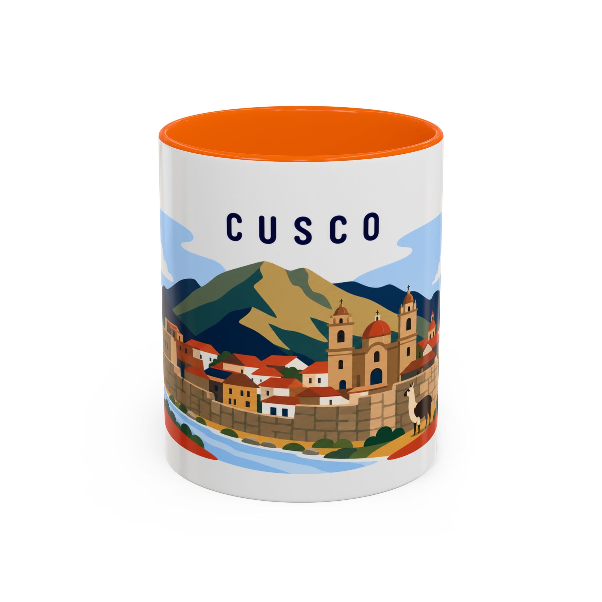 Cusco Coffee Mug | Travel Destination Souvenir Gift | Accent Color Ceramic 11oz 15oz