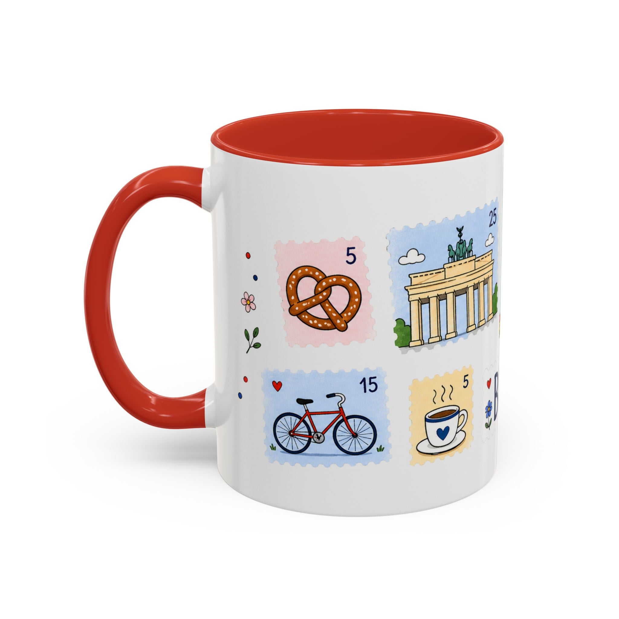 Berlin Coffee Mug | Postage Stamp Collage Mug | Travel Souvenir Accent Cup 11oz 15oz