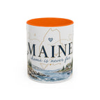Maine State Mug | Moving Away, Long Distance Friendship Gift | 11oz 15oz Accent Mug