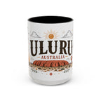 Uluru Coffee Mug | Travel Destination Souvenir Gift | Accent Color Ceramic 11oz 15oz