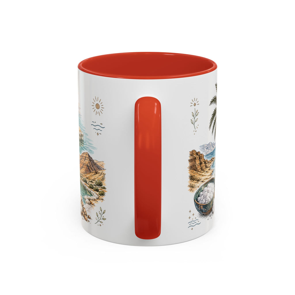 Dead Sea Mug, Jordan Travel Souvenir, Bucket List Gift, Accent Ceramic Coffee Mug 11oz 15oz