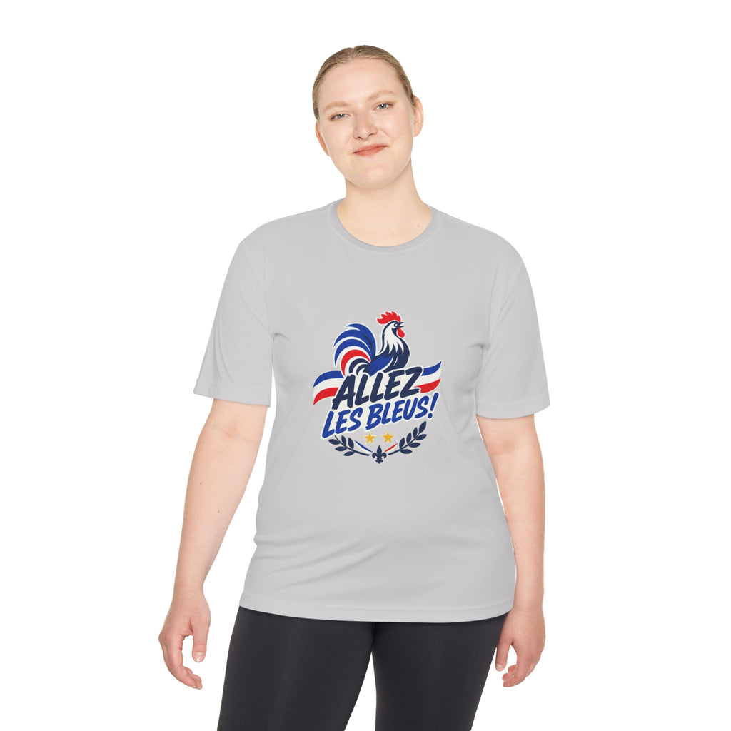 France Soccer T Shirt, Allez Les Bleus Tee, World Football Fan Shirt, Moisture Wicking Sport Tee