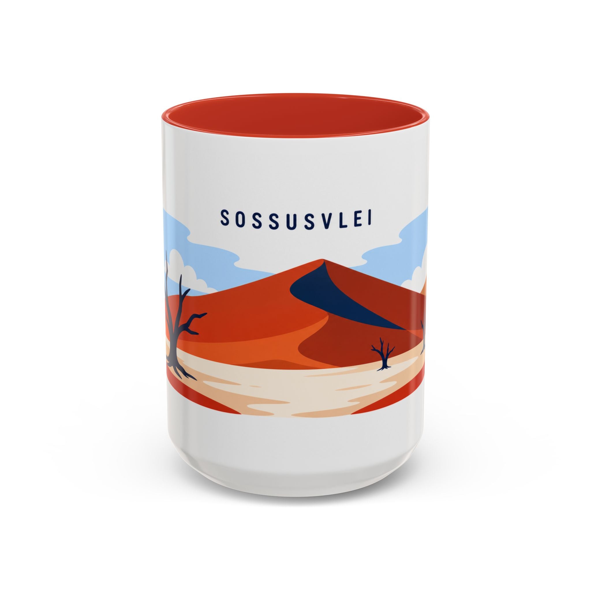 Sossusvlei Coffee Mug | Travel Destination Souvenir Gift | Accent Color Ceramic 11oz 15oz