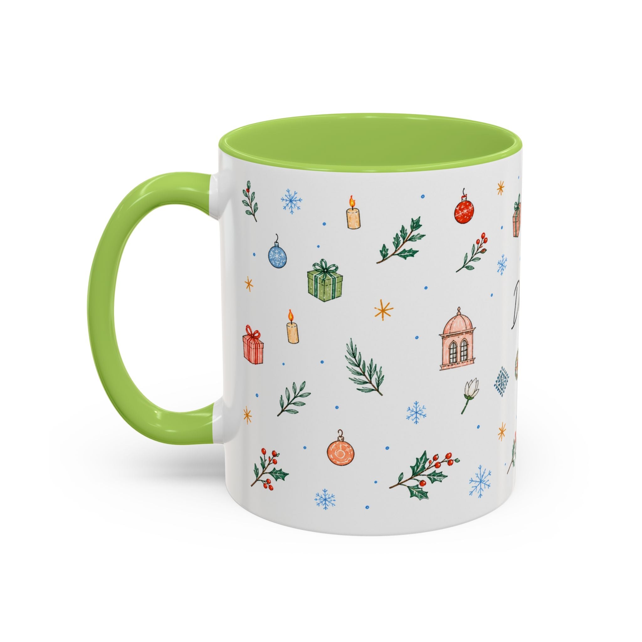 Dhaka Christmas Mug | Watercolor Travel Souvenir | Holiday Gift | Accent Ceramic Coffee Cup 11oz 15oz