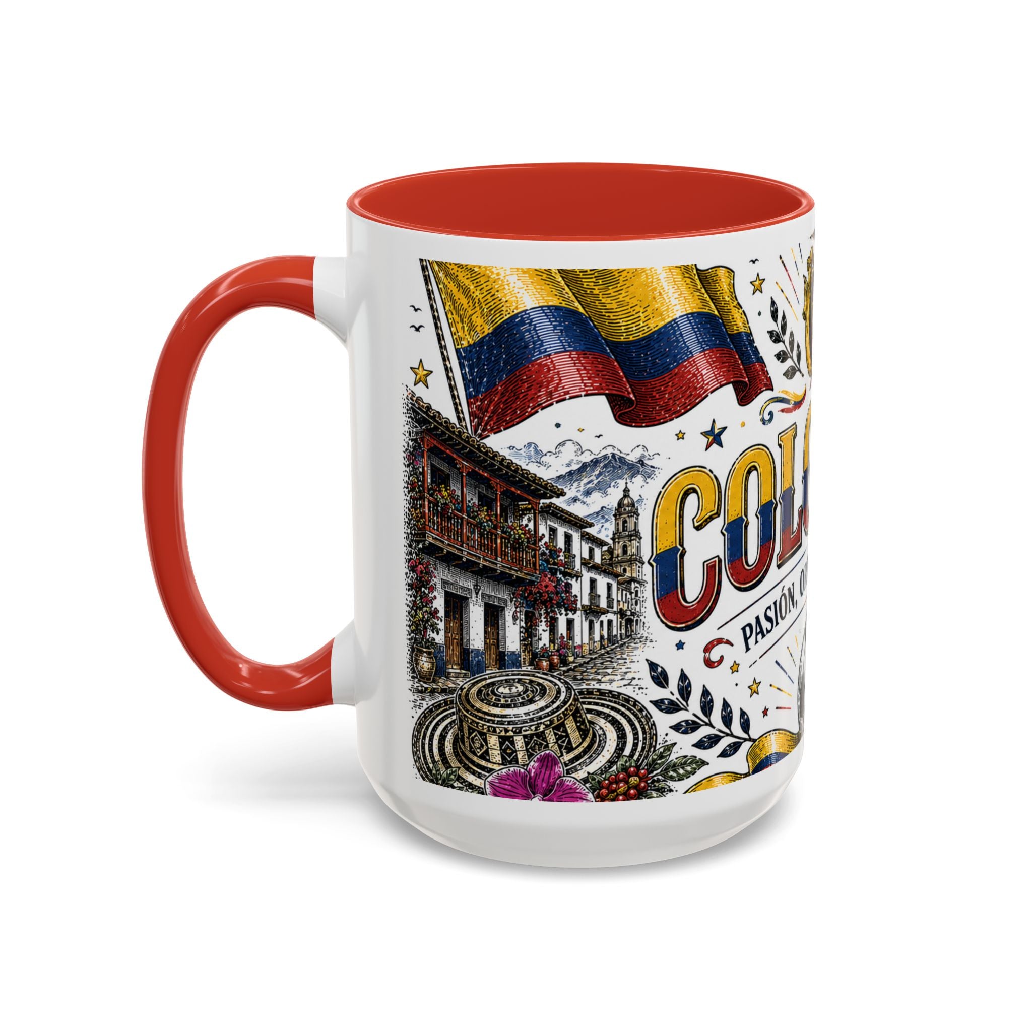 Colombia Soccer Coffee Mug | World Cup Fan Gift | Accent Color Ceramic 11oz 15oz Match Day Cup