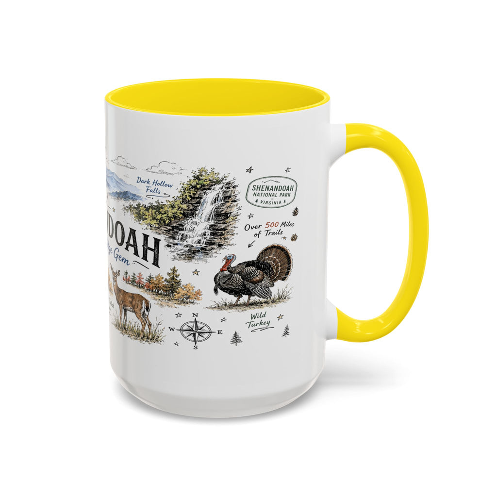 Shenandoah National Park Coffee Mug | Virginia Blue Ridge Hiking Autumn Gift | Accent Color Ceramic 11oz 15oz