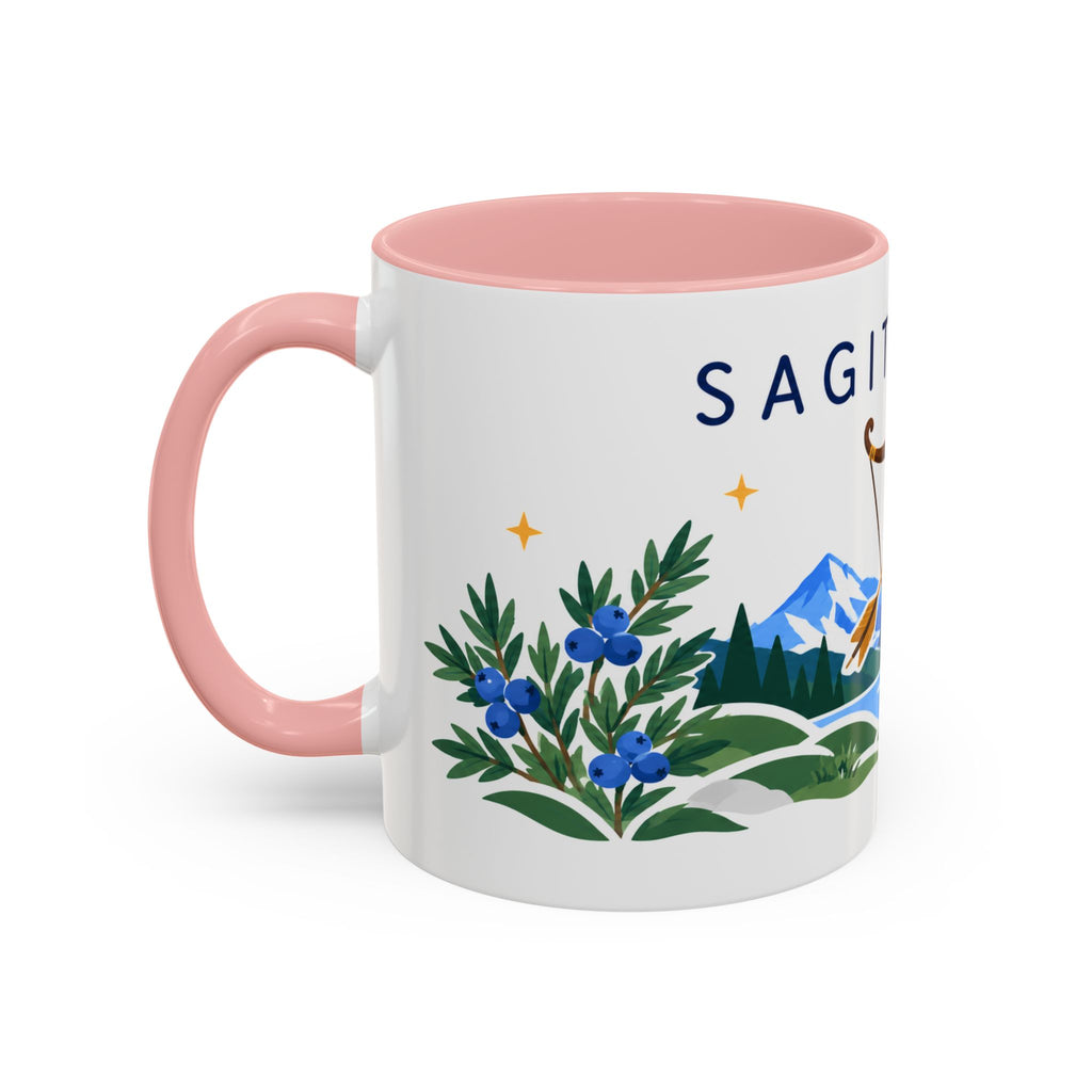 Sagittarius Zodiac Coffee Mug | Bow and Arrow Design | Astrology Birthday Gift | 11 oz 15 oz Ceramic Accent Mug