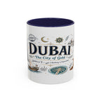 Dubai Coffee Mug | UAE Souvenir Travel Gift | Accent Color Ceramic 11oz 15oz