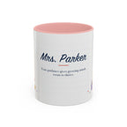 Personalized Teacher Mug | Custom Name Notebook Coffee Cup | Back to School Gift 11oz 15oz