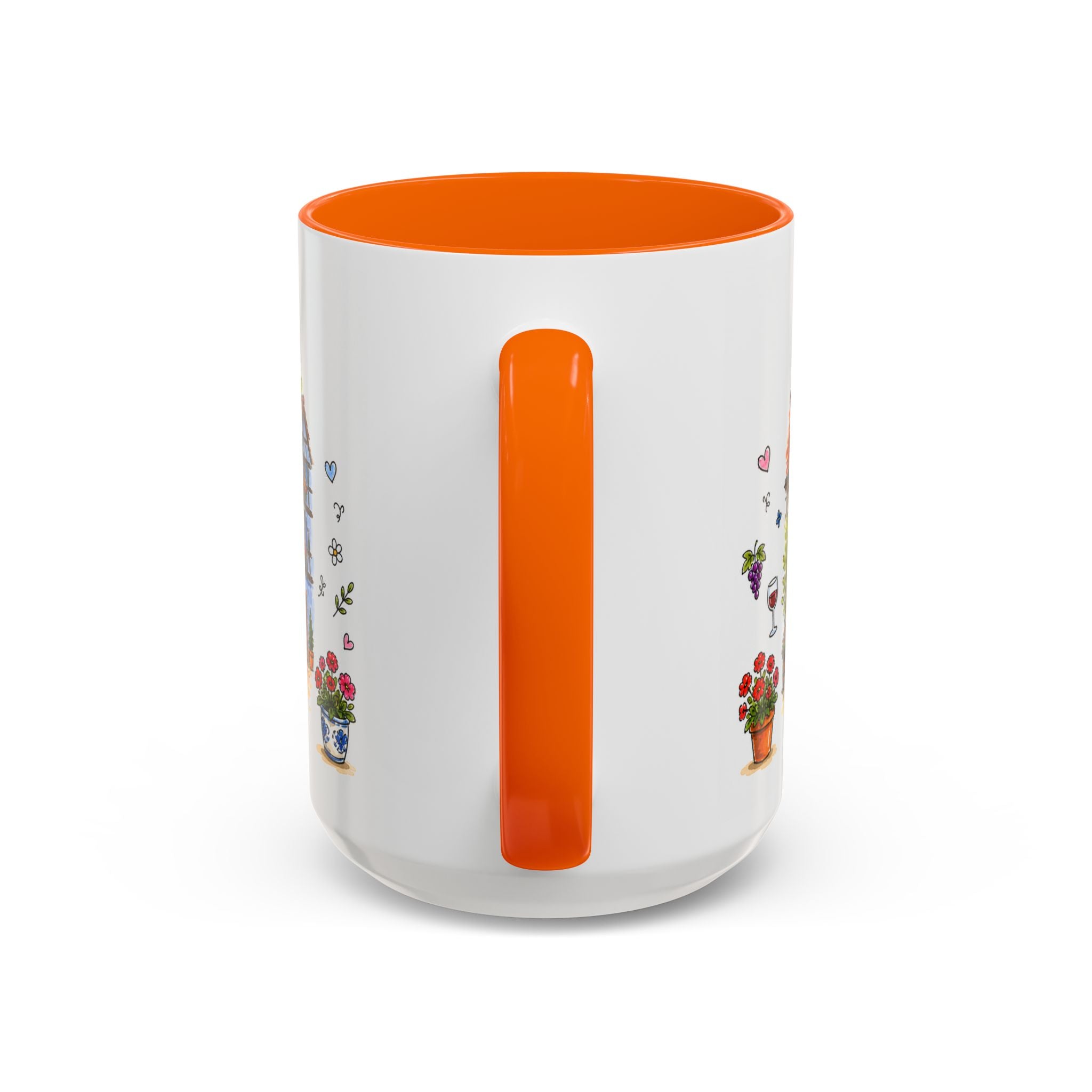 Kaysersberg Illustrated Travel Mug | France Souvenir Accent Coffee Mug | 11oz 15oz Ceramic Cup
