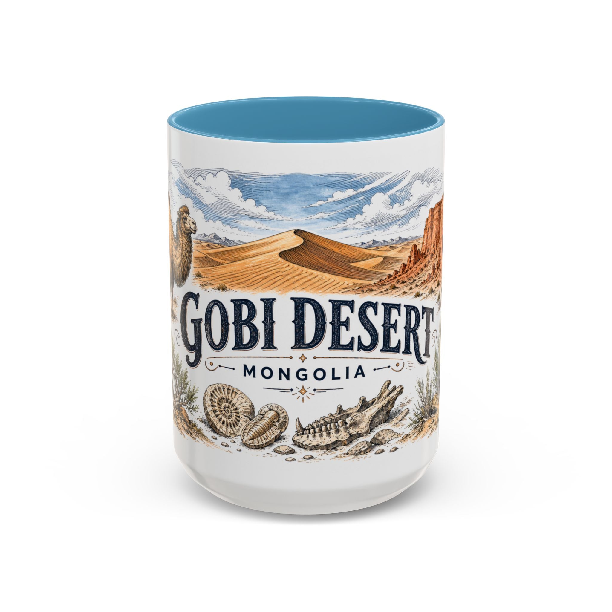 Gobi Desert Mug, Mongolia Travel Souvenir, Bucket List Gift, Accent Ceramic Coffee Mug 11oz 15oz