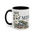 Mississippi State Map Mug | Moving Away, Homesick Gift | Botanical Accent Coffee Cup
