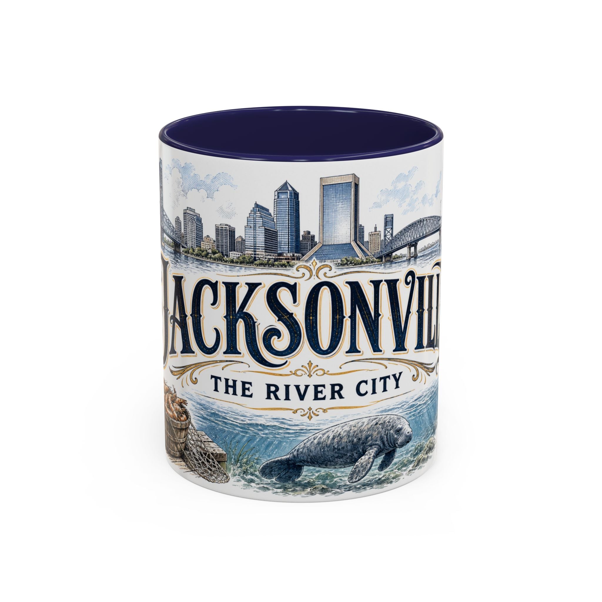 Jacksonville Coffee Mug | United States Travel Souvenir | Vintage Illustrated City Gift | 11 oz 15 oz Accent Mug
