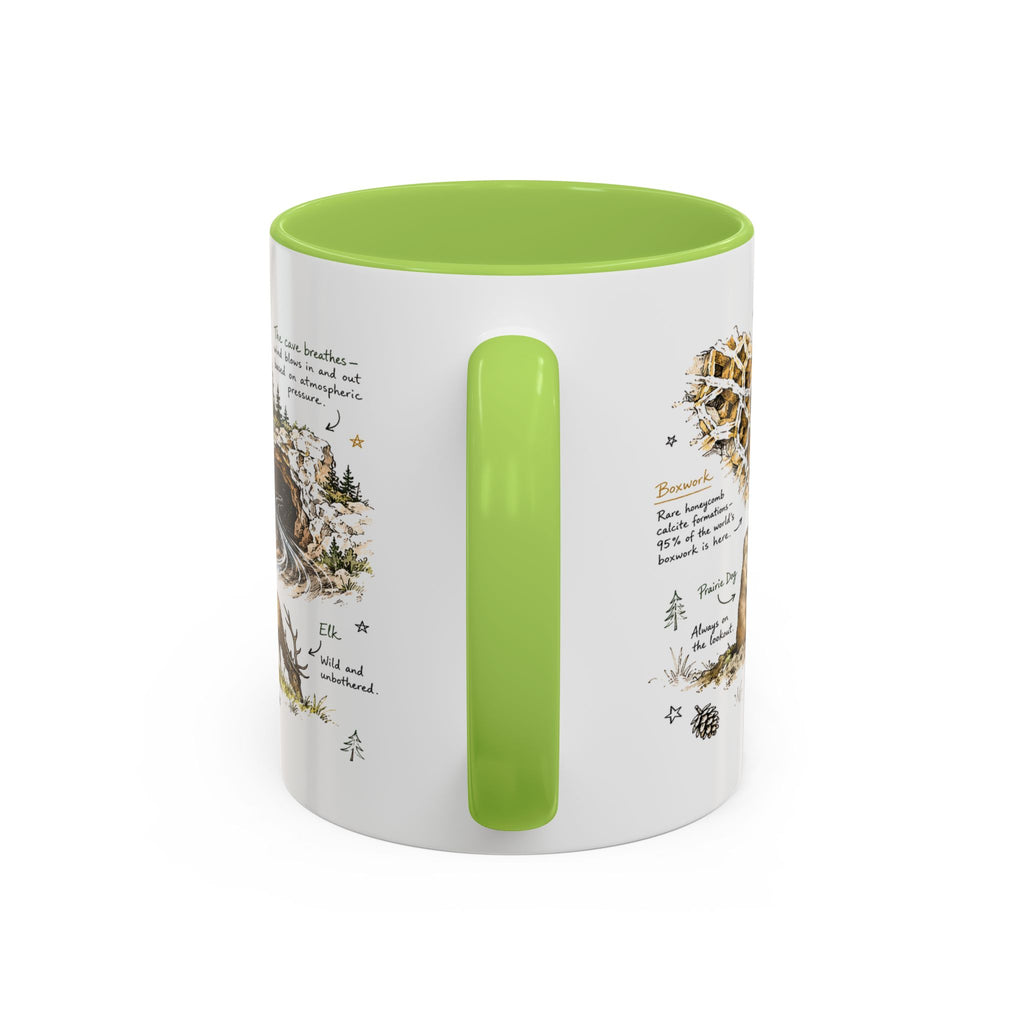 Wind Cave National Park Coffee Mug | South Dakota Cave Bison Prairie Gift | Accent Color Ceramic 11oz 15oz
