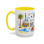 Barcelona Travel Mug | European City Souvenir Accent Coffee Mug | 11oz 15oz Ceramic Cup