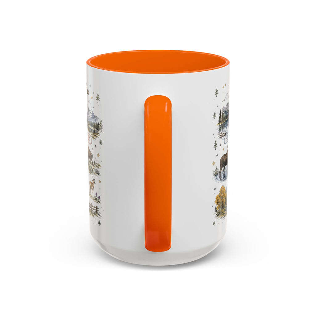 Grand Teton Coffee Mug | National Park Hiking Wyoming Gift | Accent Color Ceramic 11oz 15oz
