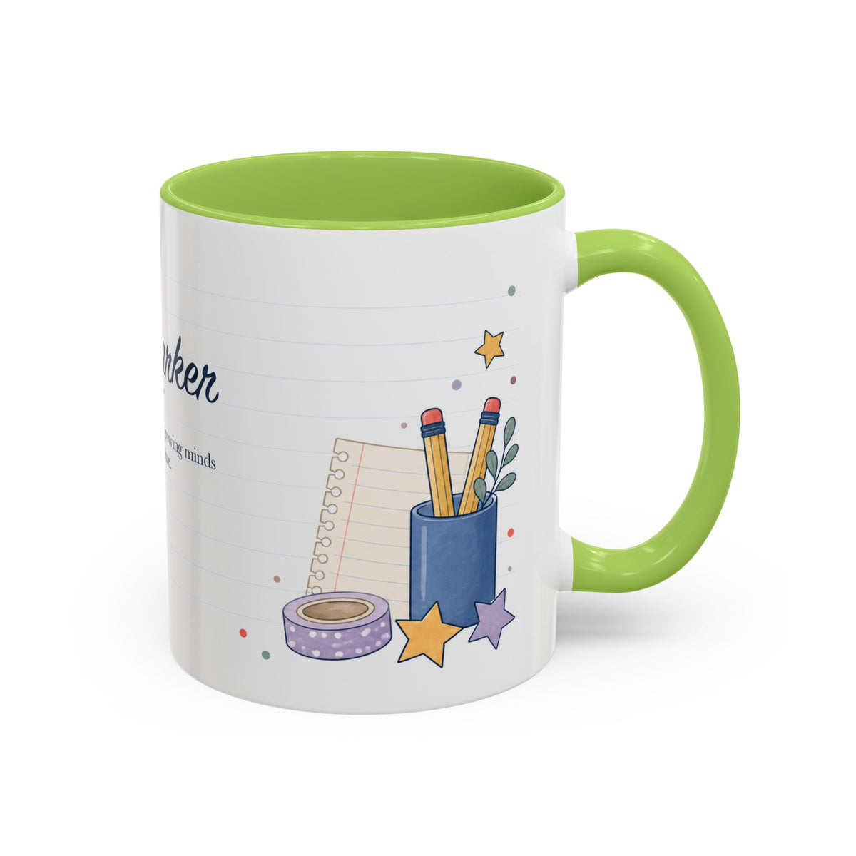 Personalized Teacher Mug | Custom Name Notebook Coffee Cup | Back to School Gift 11oz 15oz