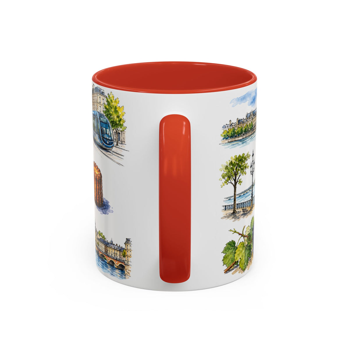 Bordeaux Illustrated Travel Mug | City Souvenir Accent Coffee Mug | 11oz 15oz Ceramic Cup