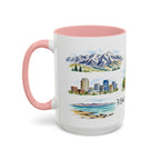 Salt Lake City Illustrated Travel Mug | City Souvenir Accent Coffee Mug | 11oz 15oz Ceramic Cup
